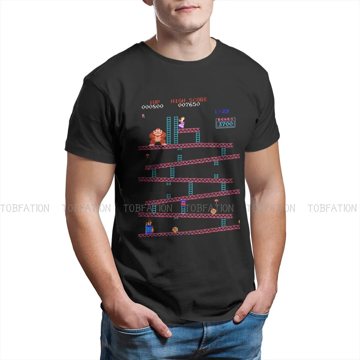 Donkey Kong Game 100% Cotton TShirts High Score