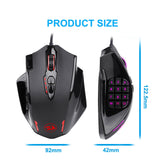 REDRAGON M908 Impact USB wired RGB Gaming Mouse 12400 DPI 17