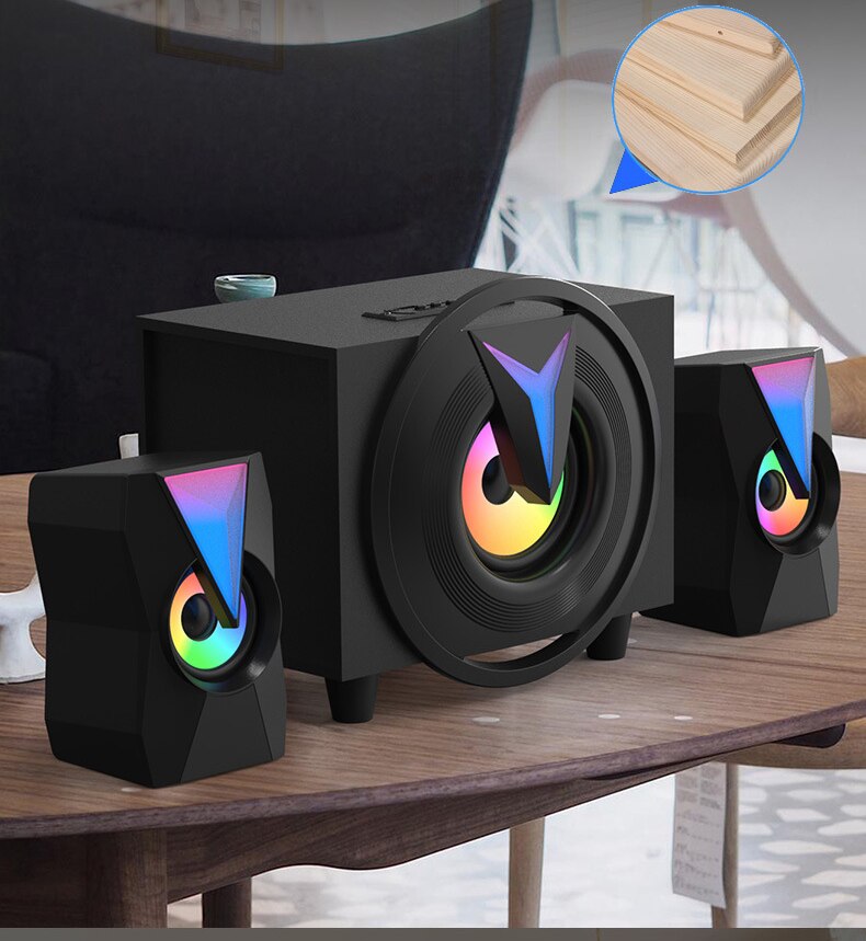 Wooden 3.5mm Bluetooth Speaker Home Theater Subwoofer Speaker