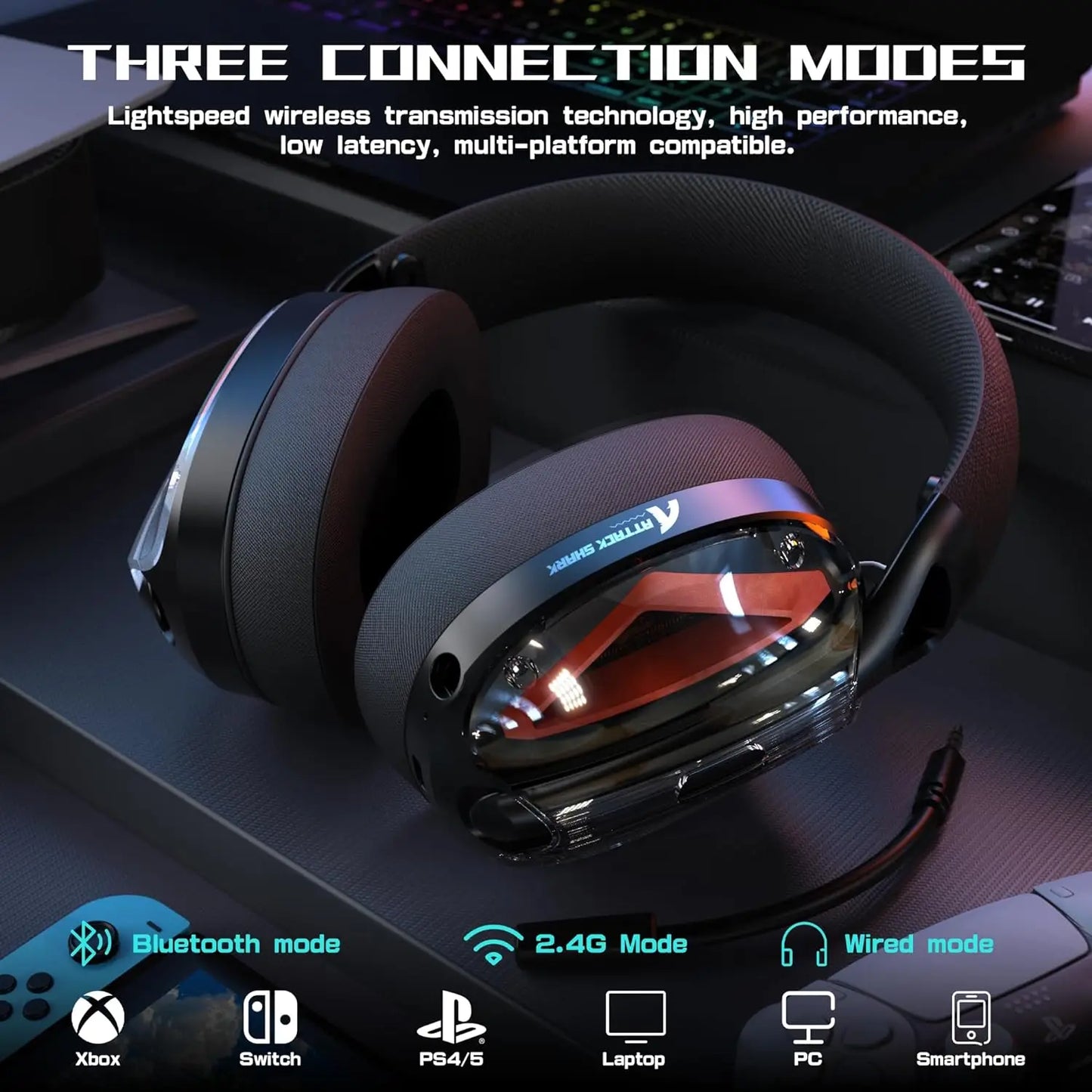 MAMBASNAKE x ATTACK SHARK L60 Lightweight Wireless Gaming Headset