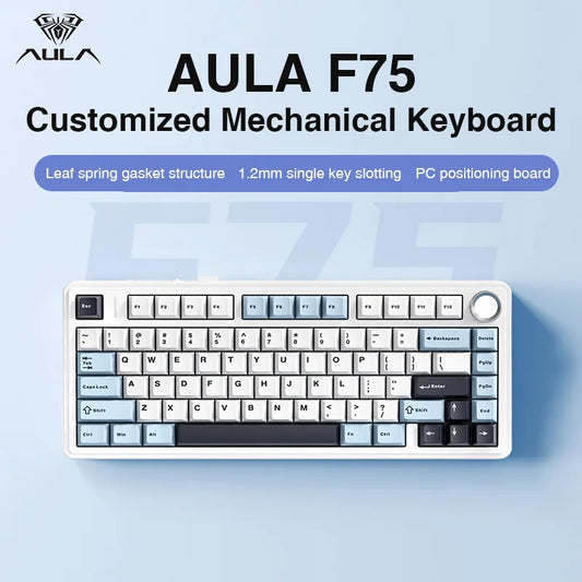 AULA F75 2.4G Wireless/Bluetooth/Wired Gaming Mechanical Keyboard