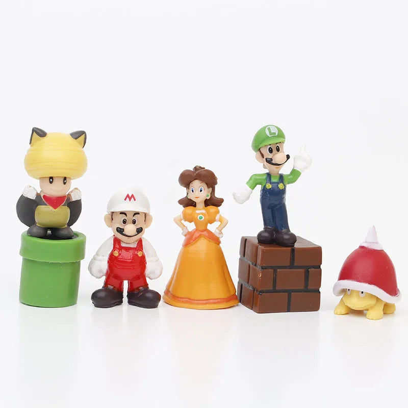 Super Mario Bros Action Figures Kawaii Bowser Anime Figure .