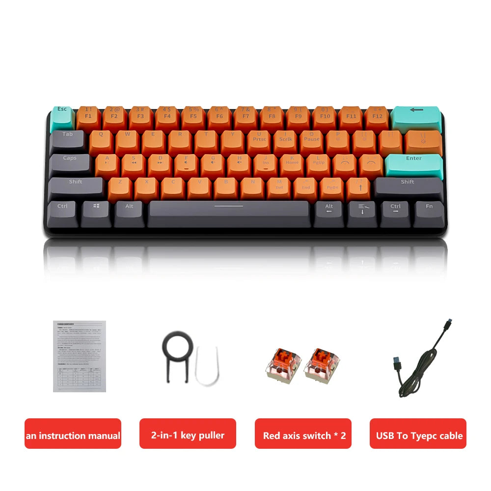 MUCAI MKA610  Mini Mechanical Gaming Wired Keyboard Red Switch Computer