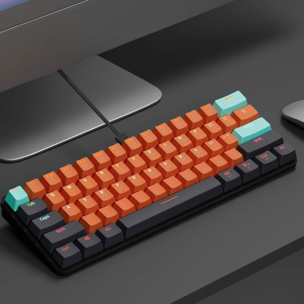 MUCAI MKA610  Mini Mechanical Gaming Wired Keyboard Red Switch Computer