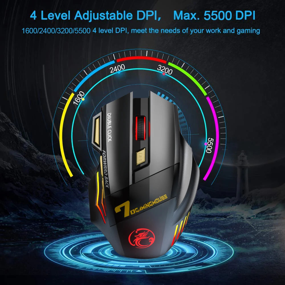 Rechargeable Bluetooth Mouse Wireless PC Gamer Mouse Computer