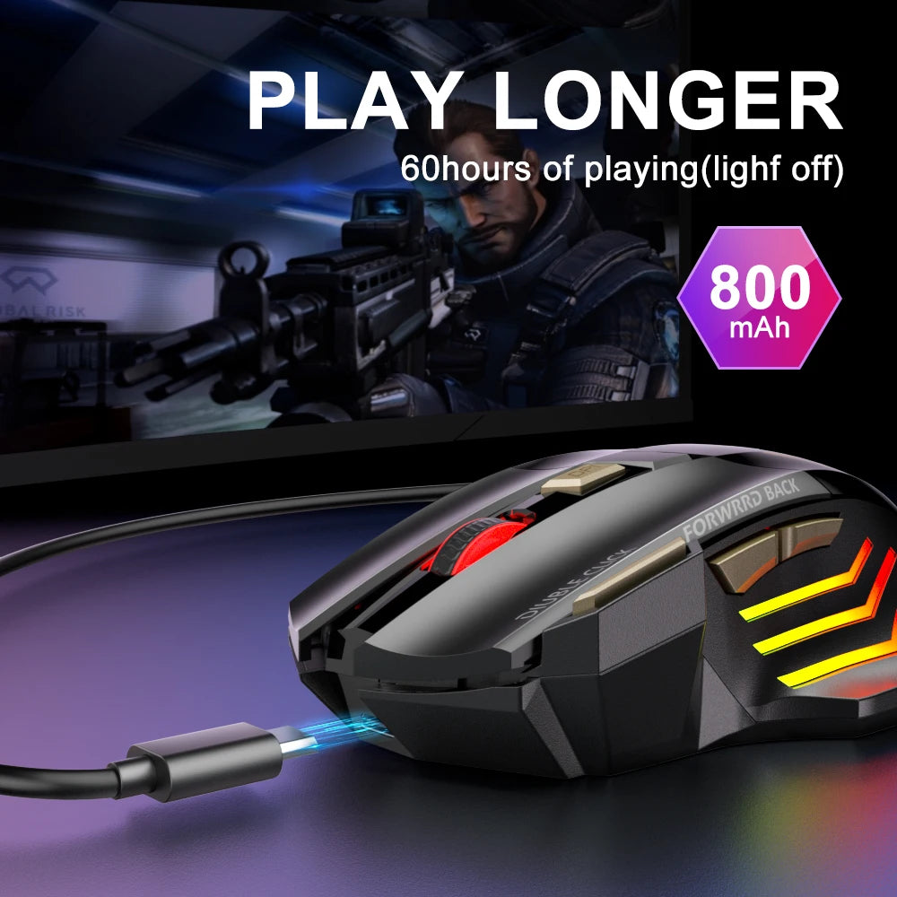 Rechargeable Bluetooth Mouse Wireless PC Gamer Mouse Computer