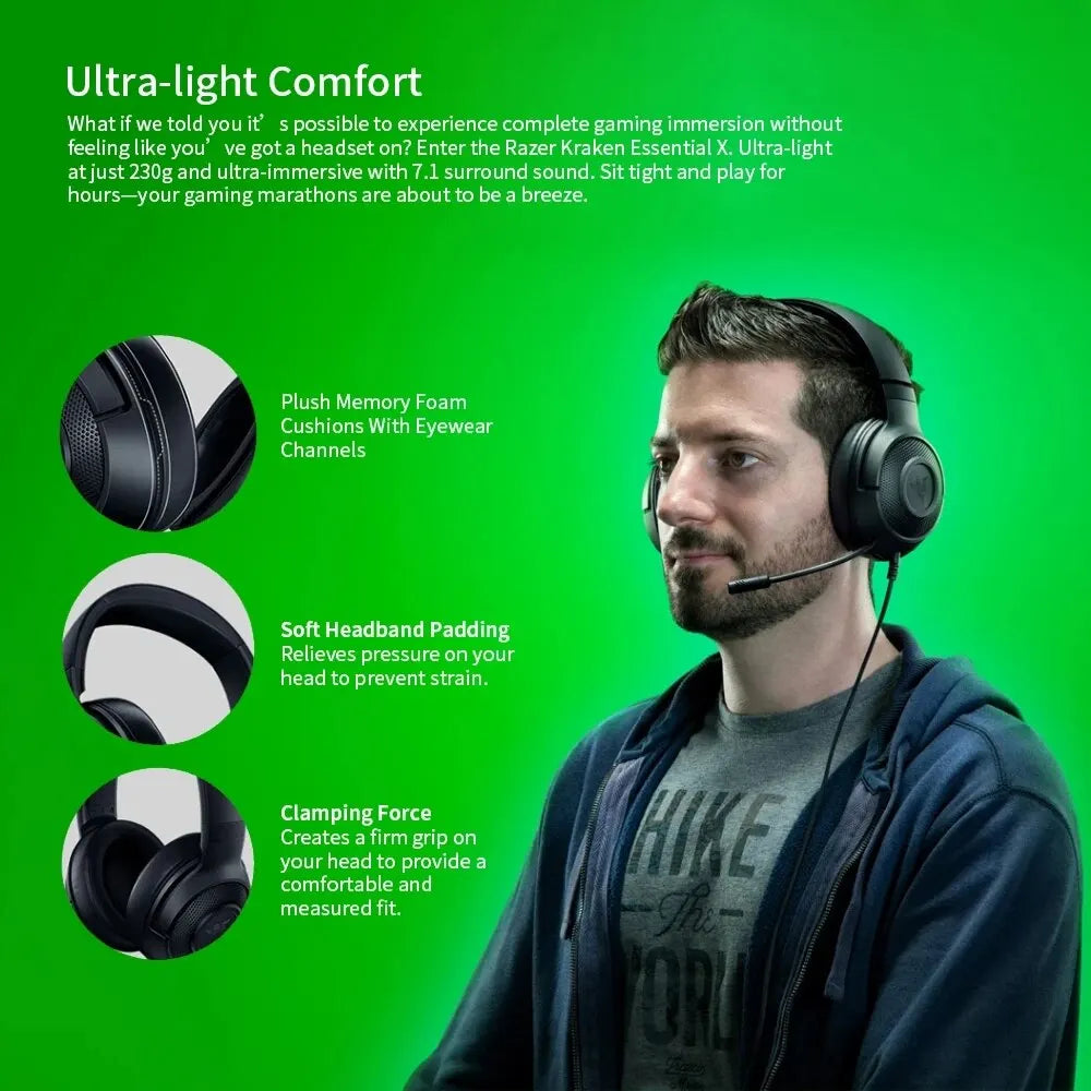 Razer Kraken X Essential Gaming Headset Headphones