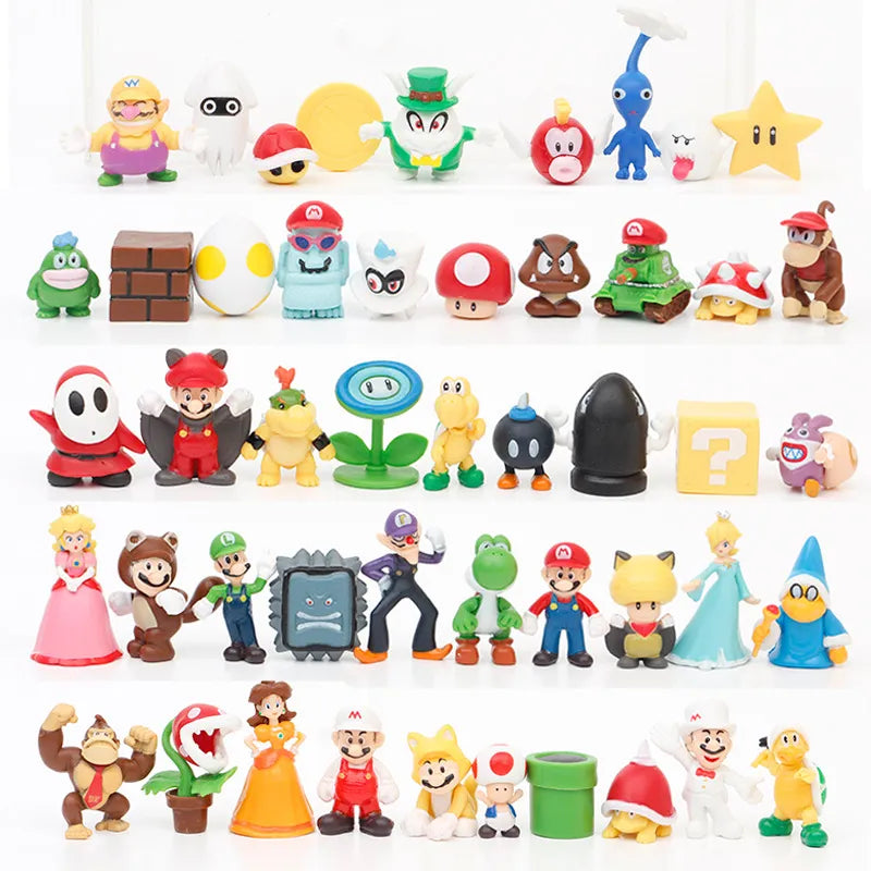 Super Mario Bros Action Figures Kawaii Bowser Anime Figure .